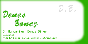 denes boncz business card